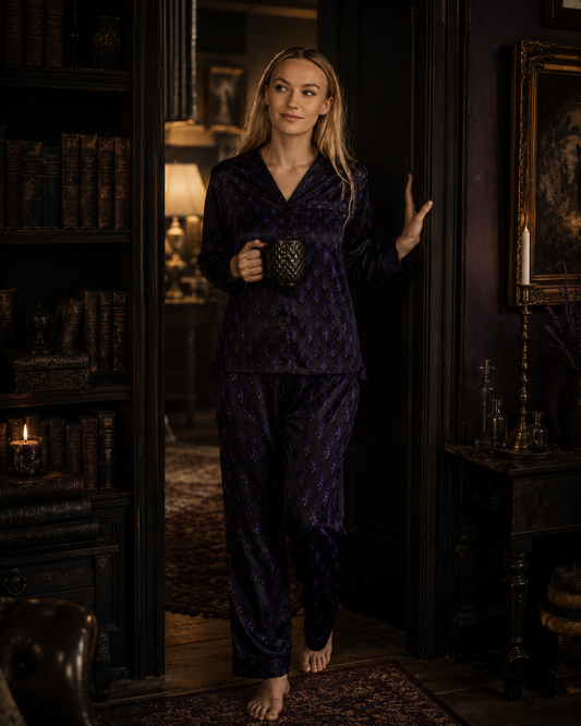Purple Dragon Scale Women's Satin Pajama Set
