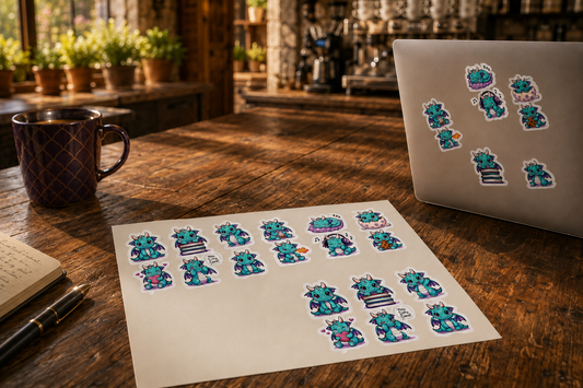 Cute Blue Dragon Sticker Sheet